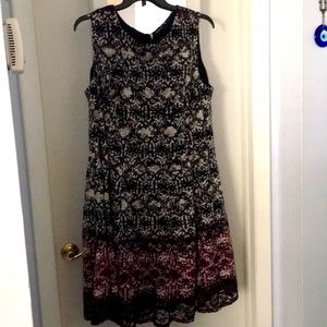 Roz & Ali Sleeveless lace overlay plus size dress